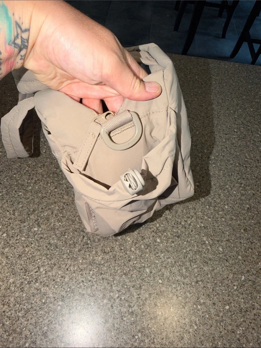 Bagsmart Everyday Quilted Tote in Light Beige